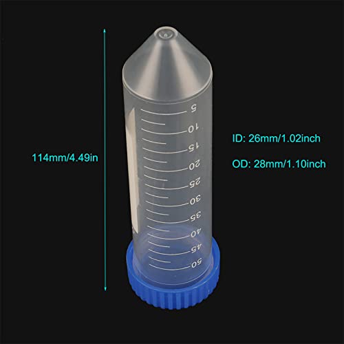 Conical Centrifuge Tubes 50ml 50 Pcs Sterile Plastic Tubes with Screw Caps - size: 50ml-50pcs