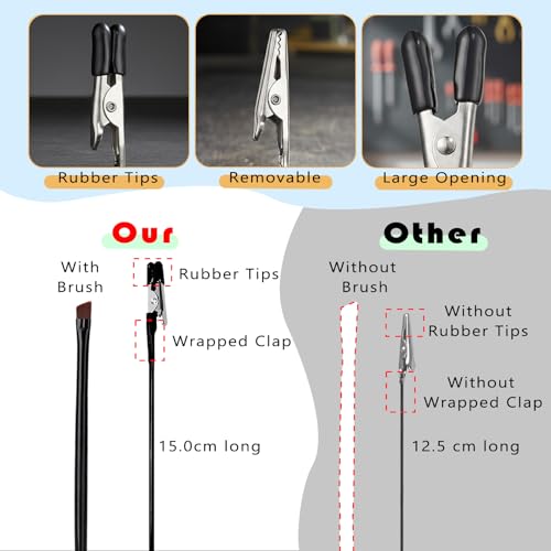 Metal Painting Stand Base Holder, 20 PCS Magnetic Bendable Alligator Clip - color: Silver, size: L