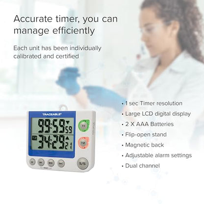Cole-Parmer Dual Channel Flashing LED Big-Digit Timer
