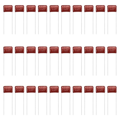 MECCANIXITY 30 Pcs Metallized Polypropylene Film Capacitors 472J 0.0047UF - size: 472J 0.0047UF