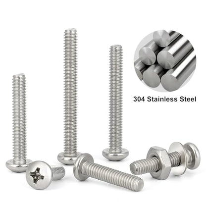 VGBUY 110Pcs Machine Screws Assortment kit,Assorted 1/2 to 2 inch Long # 8-32 Machine Screw,304 Stainless Steel Phillips Pan Head Screws Bolts for Electrical Wall Socket,Household Repairs - style: 110PCS #8 Kit