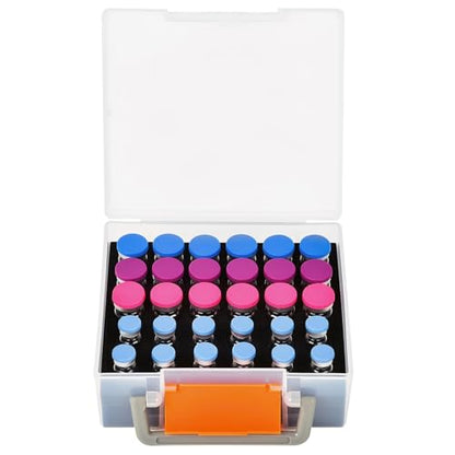 Peptide Case for Fridge and Freezer, 30-Slot Insulin Vial Storage Case (Transparent, Normal) - color: Transparent