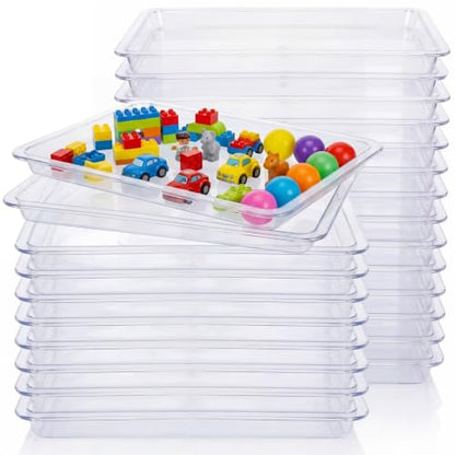 Remerry 24 Pcs Art Craft Tray for Kid, 13.4 x 10 Inch, Clear - color: Clear, size: 13.4 x 10 Inch