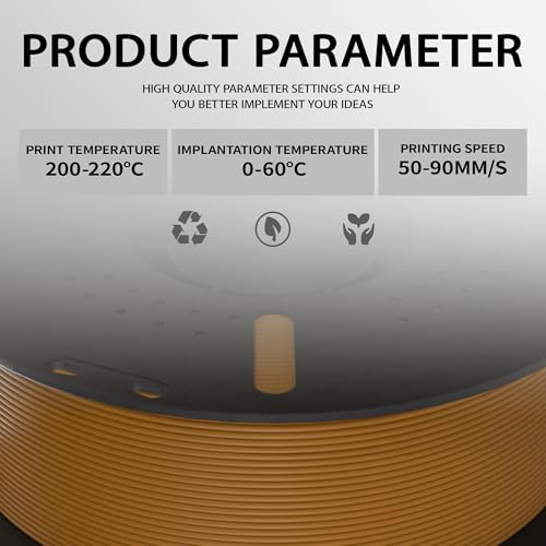 PLA+ Filament 1.75mm Brown 1kg,Dimensional Accuracy +/- 0.02mm - color: Brown