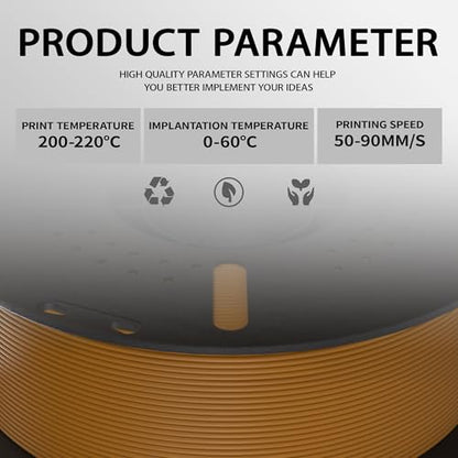 PLA+ Filament 1.75mm Brown 1kg,Dimensional Accuracy +/- 0.02mm - color: Brown