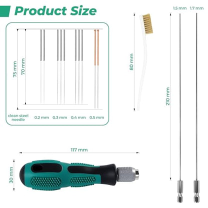 14PCS No-clogger 3D Printer Nozzle Cleaning Kit,10 Needles & Brush - style: 5PCS