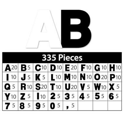 ArtSkills Poster Letters 2.5” Paper Letters for Poster Board Projects, Classroom Bulletin Boards, Sign Making Supplies, Black & White, 335 Pieces - color: Black/White, size: 2.5 in