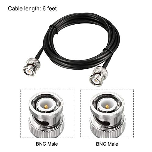 uxcell BNC Male to Male Coaxial Jumper Cable 50 ohm 6 feet RG174 2pcs - size: 72 Inch