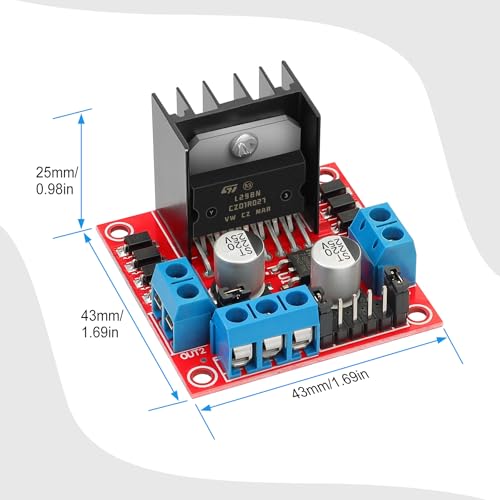 L298N Motor Driver Controller Board - DC Dual H-Bridge Stepper Motor Controller Module for Arduino Smart Car Power UNO MEGA R3 Mega2560 with 4pcs