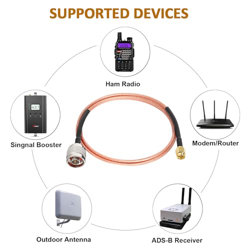 MOOKEERF SMA Male to N Male Cable 4ft,2 Pack RG316 SMA to N Cable 50 Ohm for WiFi Router,GPS Receiver,Antenna,Signal Booster etc - size: 4FT