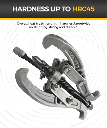 6" Bearing Puller,Car Accessories Gear Puller,Automotive Tool 3 Jaw Wheel Puller with Reversible Claws,Heavy Duty Pulley Puller for Automotive Wheel,Pulling Tool Kit for Motorcycle Car SUV