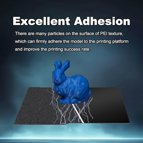 256x268mm Black Build Plate for Anycubi Kobra 3 V2/Kobra 3/Kobra 3 Combo, Double Sided Textured PEI+Smooth PEI Flexible Spring Steel Platform Heated Printing Bed for Anycubi Kobra 3D Printer - size: 256x268mm