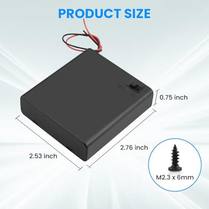 SDTC Tech 4 x 1.5V AA Battery Holder with Wires - size: 4AA