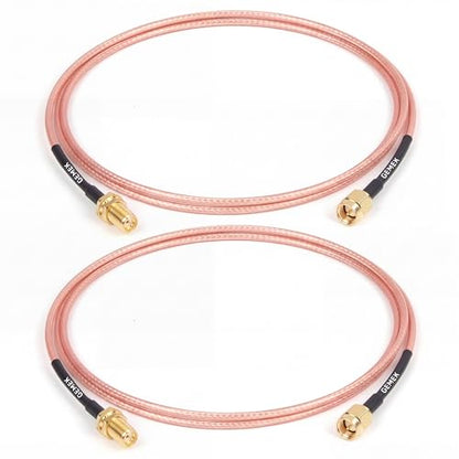 3ft SMA Cable 2PCS, SMA Male to SMA Female Bulkhead RG316 SMA Extension Coaxial for 4G LTE Router Cellular SDR USB Dongle Receiver - size: 3 ft - 2PCS