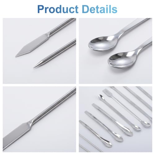 22 Pcs Stainless Steel Micro Scoop Set, Mini Lab Spatula