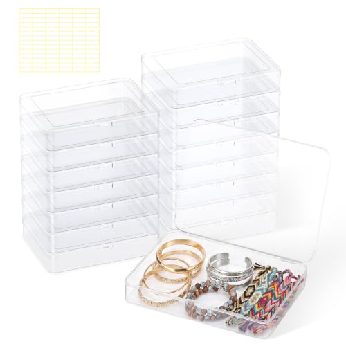 16 Pack 4.92 x 3.94 x 1.02 inch Clear Plastic Storage Containers with Lids - color: 16 PCS, size: 12.5 x 10 x 2.6 inch