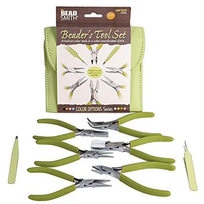 The Beadsmith Fashion Color Pliers, Jewelry Making Supply Set of 8 - color: Light Olive