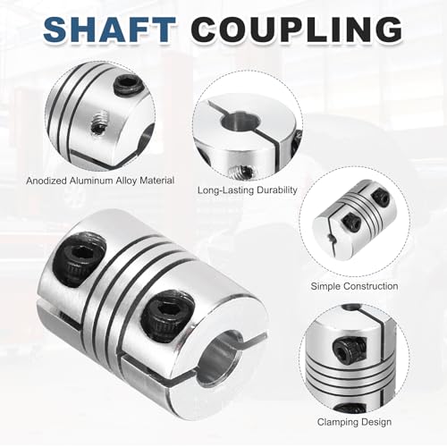 MECCANIXITY 2 Pcs 3 to 6mm Flexible Shaft Coupling 20mm L 15mm Dia - size: 3 to 6mm