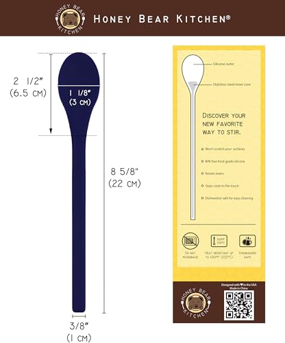 Honey Bear Kitchen Silicone Cocktail Stirs for Tall Drinkware, Set of 2 (Midnight Indigo) - color: Midnight Indigo