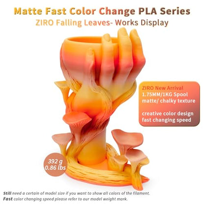 ZIRO PLA Filament Rainbow, 1.75mm 1kg, Fit Most 3D Printer, Falling Leaves - color: Falling Leaves (Matte)