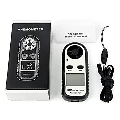 Digital Wind Speed Meter Anemometer, Handhled Wind Gauges Measuring Wind Chill Temperature Speed, Wind Meter Thermometer Gauge for Shooting Windsurfing Fishing Hunting Gray
