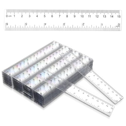 150 Pcs 6 Inch Ruler Clear Plastic Rulers Bulk for Classroom Flexible Small Straight Rulers with Inches and Centimeters Transparent Ruler First Day of School Gift for Students Back to School Office