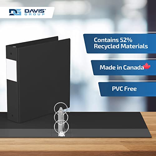 Premium Economy 3-Ring Binder, Spine Label, 2" Round Rings, Black, 6 Pack - color: Black, size: 2 Inch