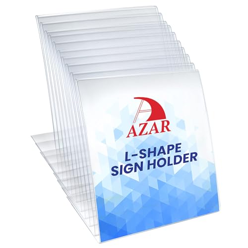 Azar Displays 112720 5.5" W x 7" H Vertical L-Shaped Sign Holder-10pk - size: 5.5 in W x 7 in H Vertical