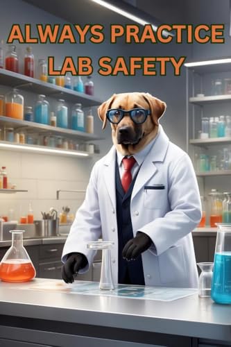 Laminated Always Practice Lab Safety Labrador Dog Wearing Glasses Gloves Funny Parody Wall Art Print Poster 16x24 - color: Lab Safety Dog 3 | 18078, size: 24"L x 16"W