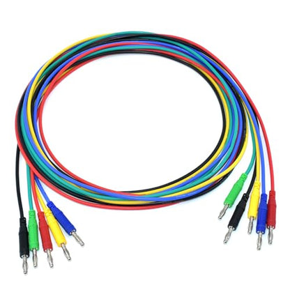zhenyu 5 Colors 4mm Banana Plug Male to Male Test Leads 14AWG Heavy Duty Jumper Wires Silicone Soft Test Cable for Multimeter Electrical Testing 20A 6Ft - size: Male to Male, style: 5Pcs-Length of 6 Feet