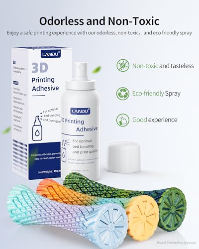 LANDU 3D Printing Adhesive, 3D Printer Build Plate Bed Adhesive Glue Reduces Warping for ABS, ASA, PLA, and PETG Filament Suitable for Various 3D Printing Beds, 3D Glue for 3D Printing - 2×150ml - size: 2 PACK