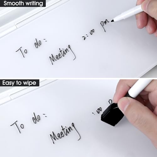Varhomax Glass Desk Whiteboard with Calculator - color: Calculator-white