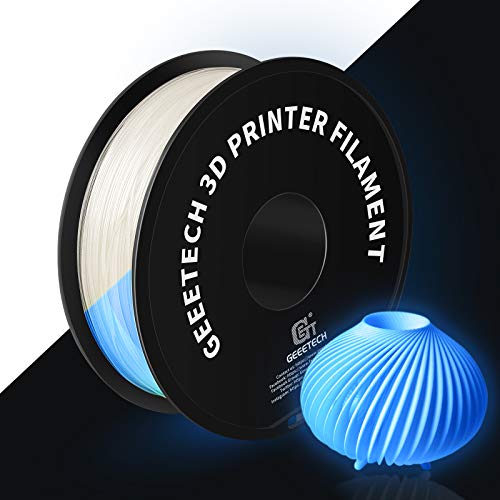GEEETECH Glow Blue in The Dark PLA, 3D Printer PLA Filament 1.75mm, Dimensional Accuracy +/- 0.03 mm, 1kg (2.2LBS)/Spool - color: 1kg Glow Blue