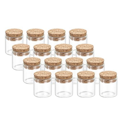PATIKIL 10ml Glass Test Tubes with Caps Cork Stopper, 16 Pcs, 30x30MM - size: 10ml