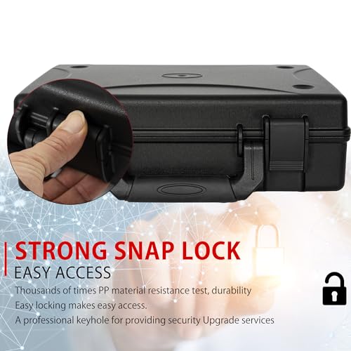 TORIBIO Hard Carrying Case with Foam,Shockproof Storage Box 13.6"x8.3"x2.5" - size: 13.6" x 8.3" x 2.5"