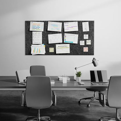 MaxGear Extra Large Bulletin Board 72" x 48", Dark Gray Felt Wall Tiles - color: Dark Gray, size: 72" x 48"