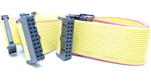 PC Accessories - Connectors Pro 20P 25cm 10 Inches Length 5-Pack Yellow Flat Ribbon Cable with 2.54mm FC 20 Pins 2x10 Female to Female Connector (20P-25cm-5PK) - size: 20P-25cm-5PK