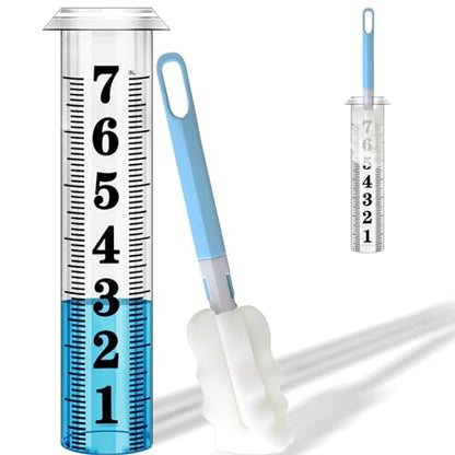 Rain Gauge Replacement Tube,Accurate 7 inch Capacity Rain Gauge Tube,Upgraded Rain Gauge Outdoors Best Rated ,Plastic Rain Meter Tube For Yard,1 Rainfall Measure Thickened Tube with 1 Clean Brush - color: Plastic Rain Gauge Tube B