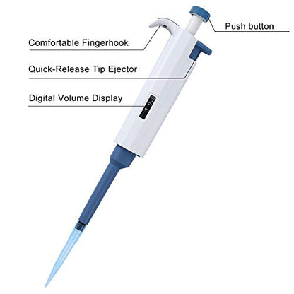 Adjustable Micropipette 0.5ul-10ul,Single Lab Pipette High-Accurate Pipette - size: 0.5-10ul