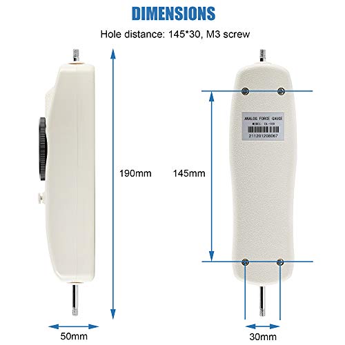BAOSHISHAN 20lb Push Pull Force Gauge with Calibration Certificate - size: 20LB