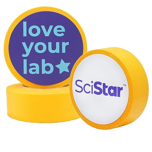 Laboratory Labeling Tape - 1200 inches Long x 1 inch Wide - Extreme Temperature Resistant - Water Resistant - Freezer, Autoclave, Lab Tape - 3 Pack, Orange - color: Orange