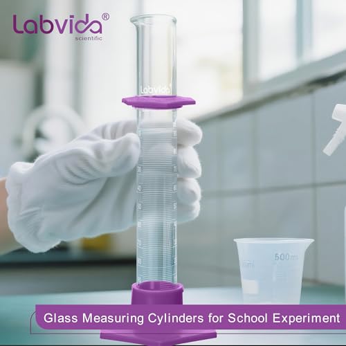 4pcs Graduated Cylinder and Brush Set,10ml 25ml 50ml 100ml, LVE002 - color: glass cylinders
