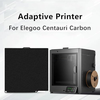 260X271MM for Centauri Carbon Build Plate PEI Sheet Double Sided Textured Board Heated Print Bed Flexible Removable Surface Platform for Elegoo Centauri Carbon/Centauri (Black) - color: Black