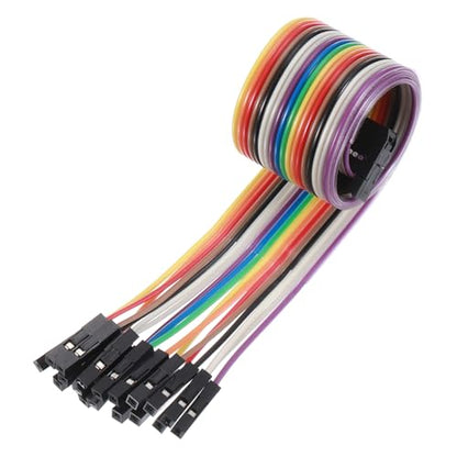 MECCANIXITY 2 Pcs IDC Rainbow Wire Flat Ribbon Cable FC-Female to 18P 11.8 Inch Length 2.54mm Pitch Breadboard Jumper Wires for Electronic Projects - size: 11.8 Inch, style: 18 Pin