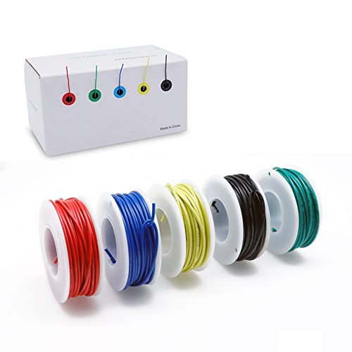 Treedix 23ft 22awg Solid Wire Jumper Wires Hookup Stranded Wires Kit Tinned Copper PVC Electrical Wire Kit - size: 22AWG Multiple Stranded Wires Kit