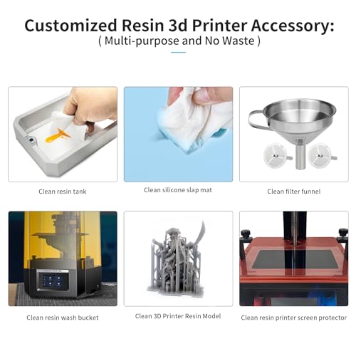 FYSETC Resin 3D Printing Cleaning Wipes - Upgrade Dry-Wettable Wipers: Ultrasoft Large Size Clean Up Tool for Silicone Mat 405nm UV Resin Curing Machine Vat Tank Funnel Washing Bucket Smooth Print Bed