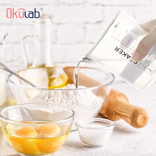 12pcs Plastic Beakers, 12pcs of Vol.30ml Lab Beakers Plastic Measuring Cup, PP Material, with Black Printed Graduation,BKLP25A12