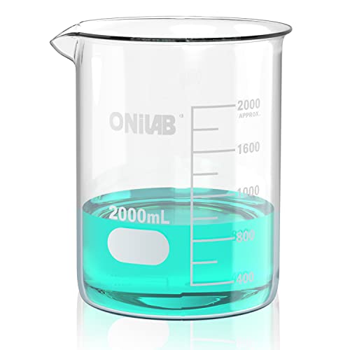 ONiLAB 2000mL Glass Beaker, 3.3 Borosilicate Glass - style: 2000ml-1pc