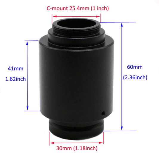 C-Mount Camera Adapter for Zeiss Microscope with ISO 30mm Port