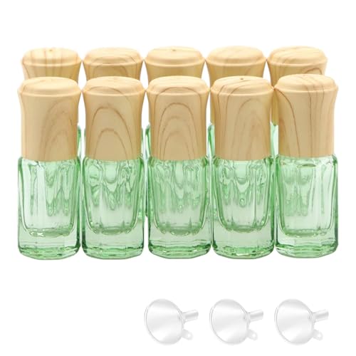 3mL Glass Roller Bottles for Essential Oils, Roller Ball Applicator - color: Green